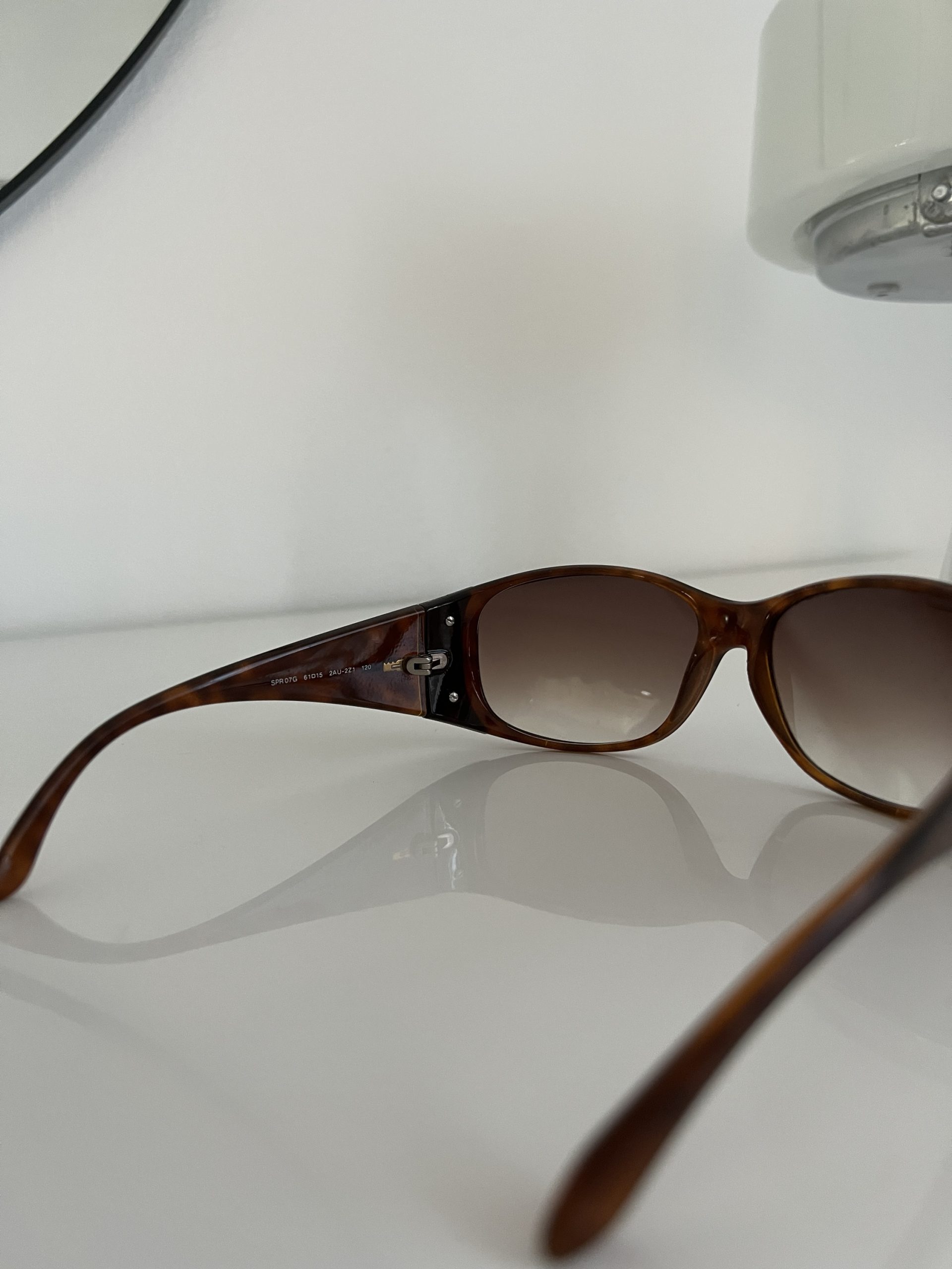 Prada Vintage Shield Sunglasses - Tortoise Shell Frame - Y2K Aesthetic - Image 3