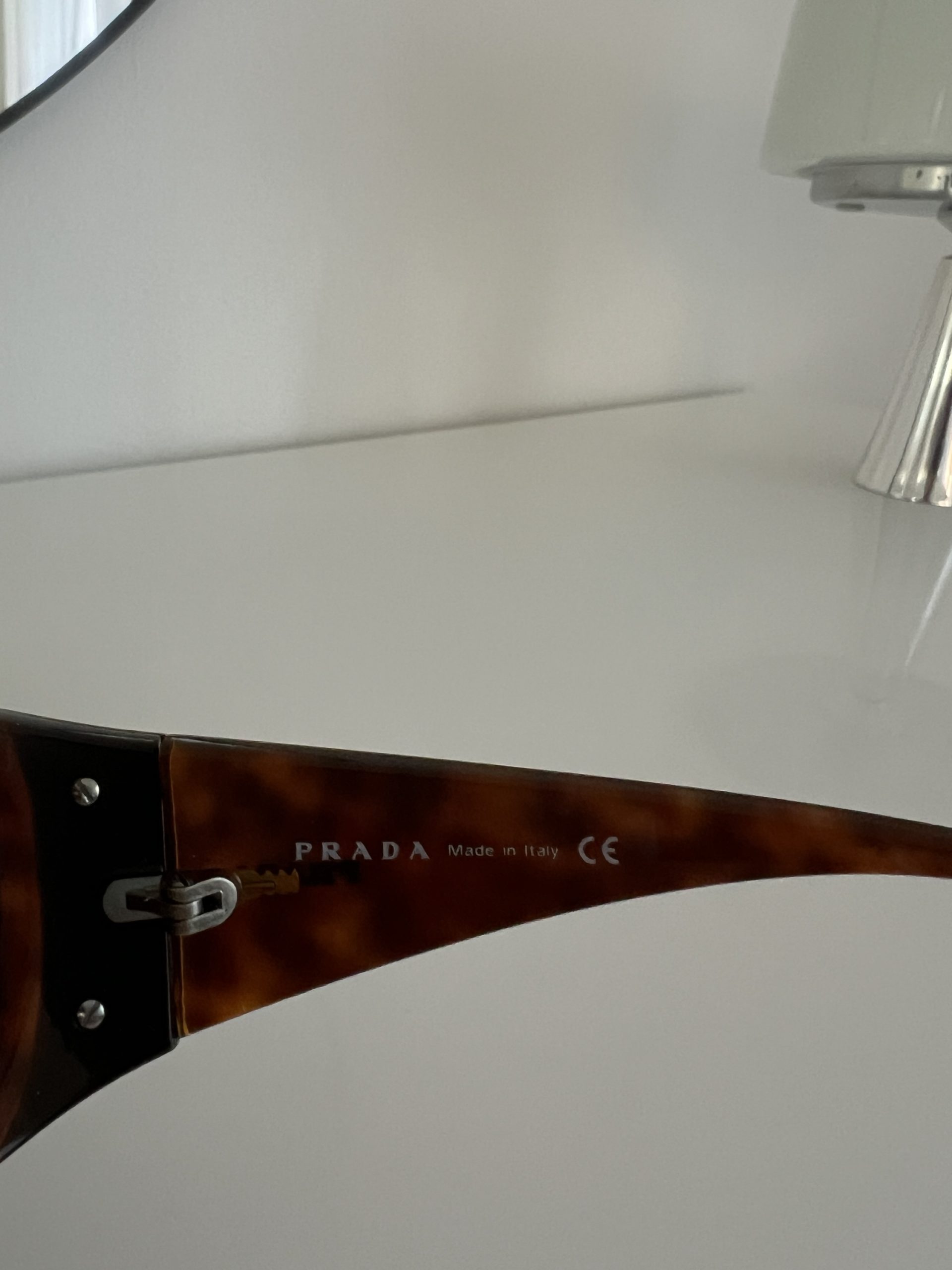 Prada Vintage Shield Sunglasses - Tortoise Shell Frame - Y2K Aesthetic - Image 5