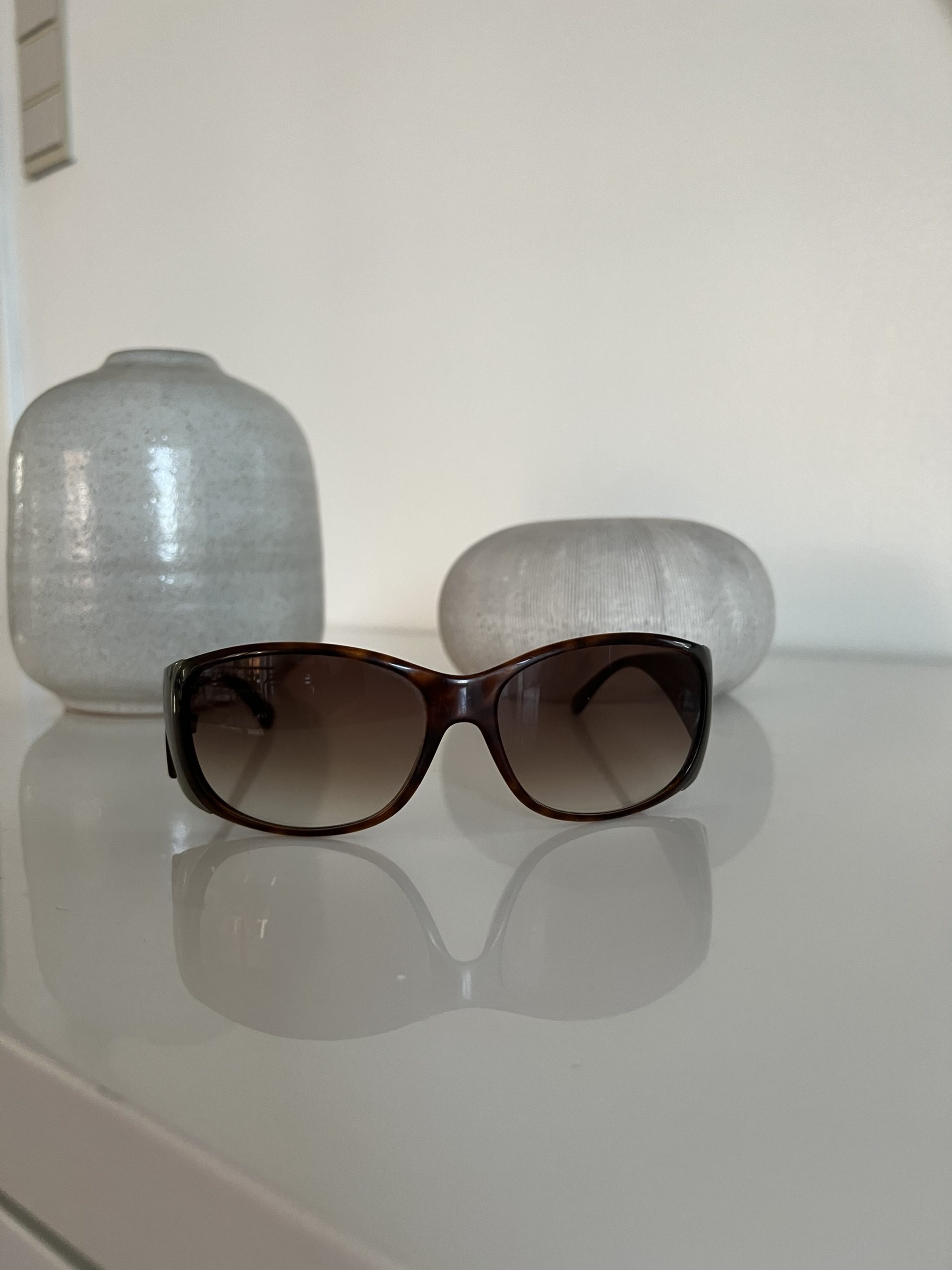 Prada Vintage Shield Sunglasses - Tortoise Shell Frame - Y2K Aesthetic - Image 8
