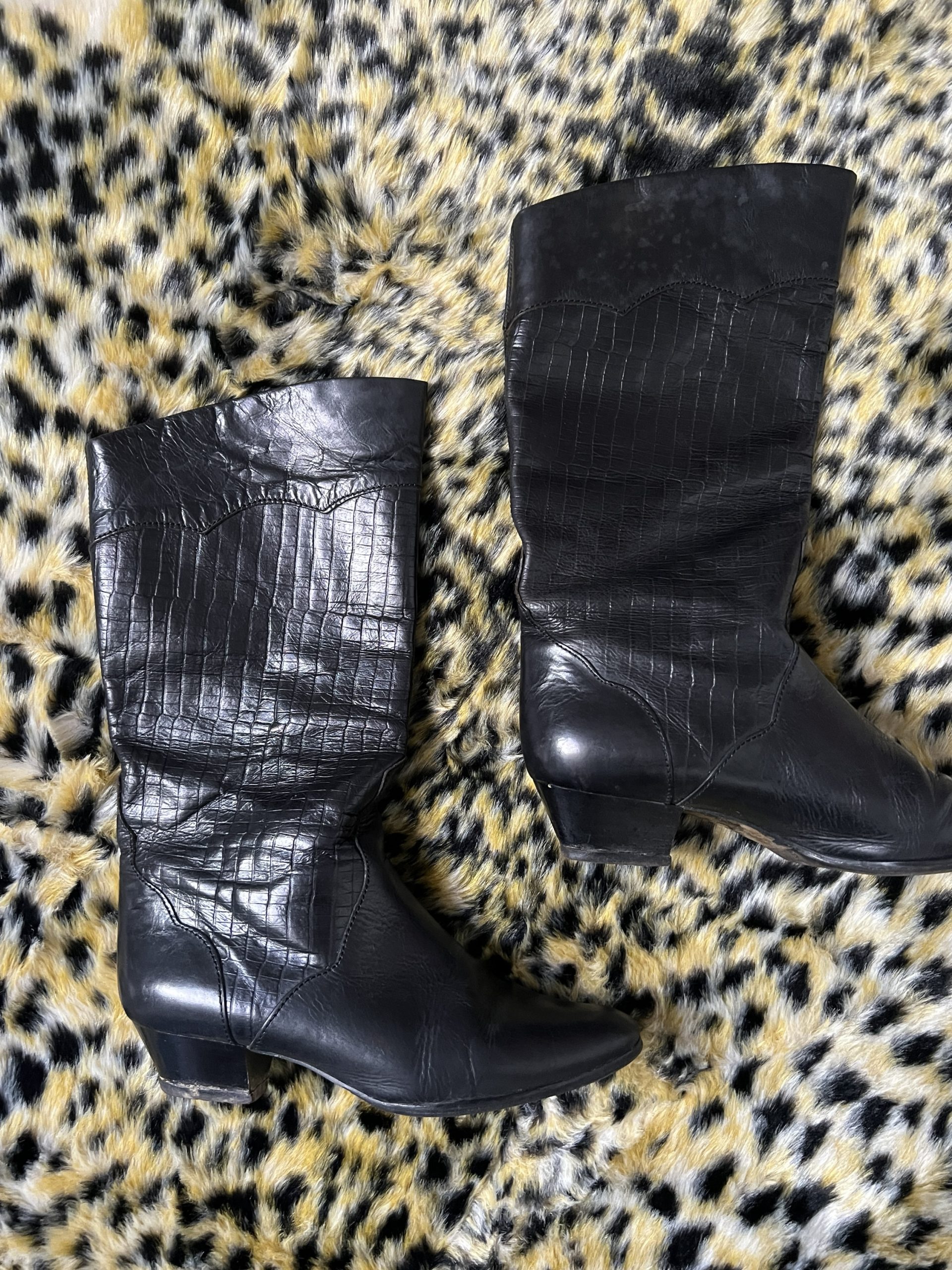 Vintage Black Leather Boots - Size 38 (EU) - Image 5