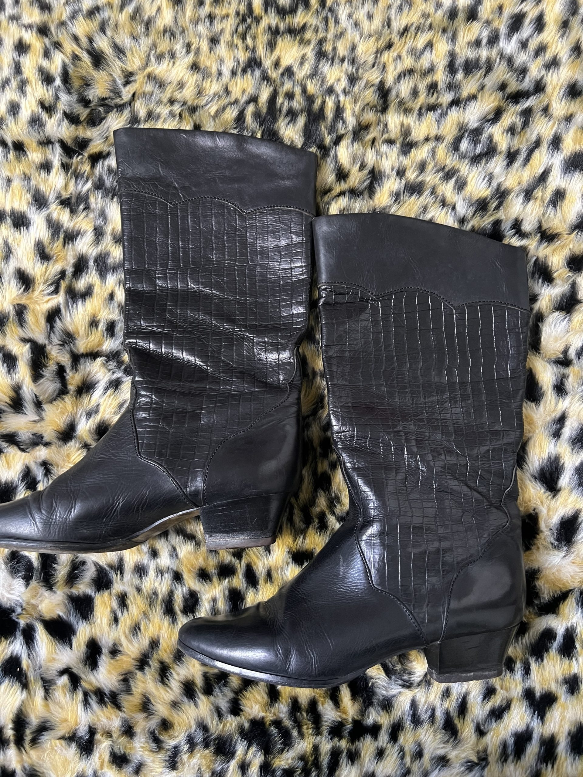 Vintage Black Leather Boots - Size 38 (EU) - Image 4