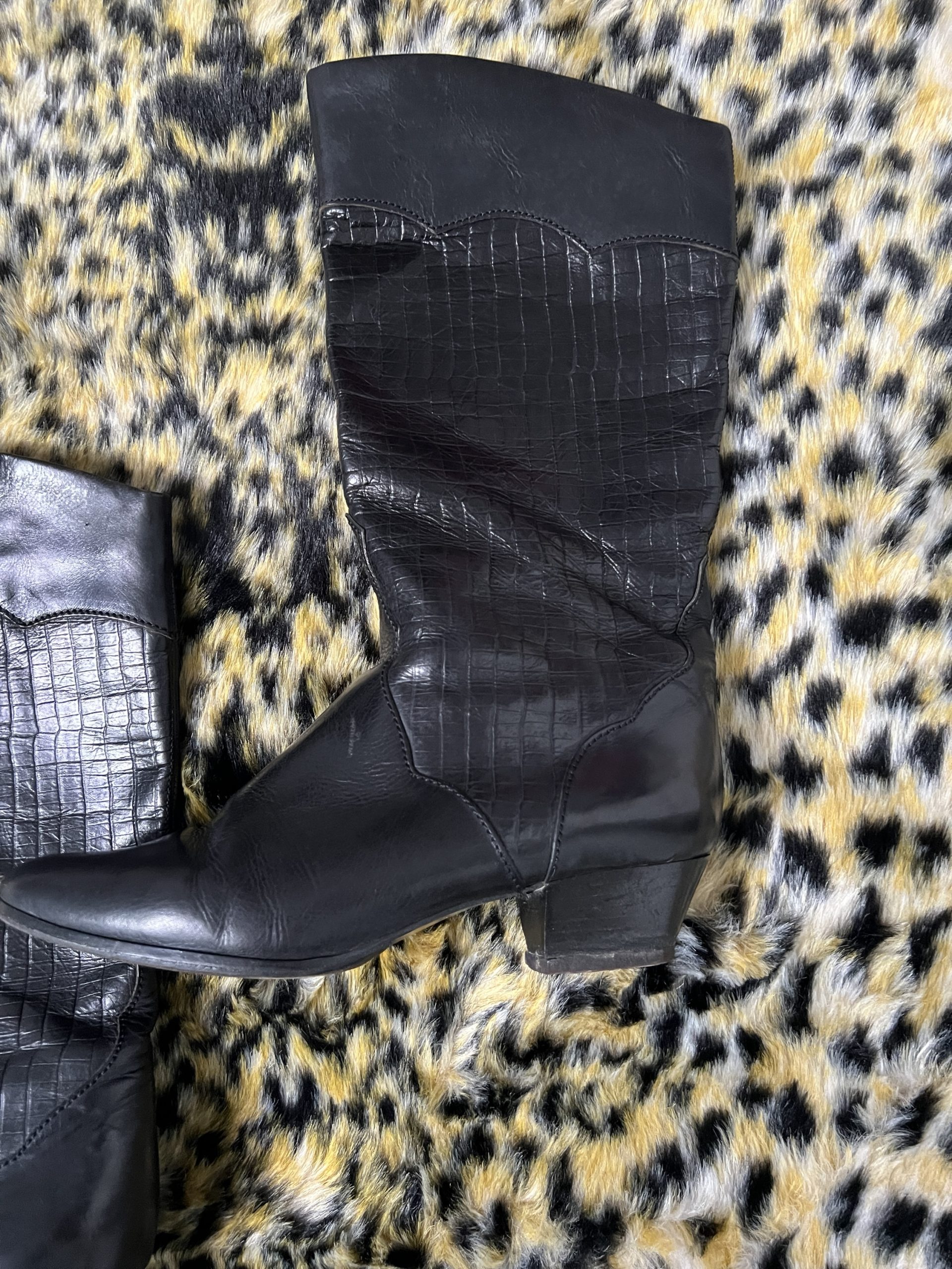 Vintage Black Leather Boots - Size 38 (EU) - Image 2