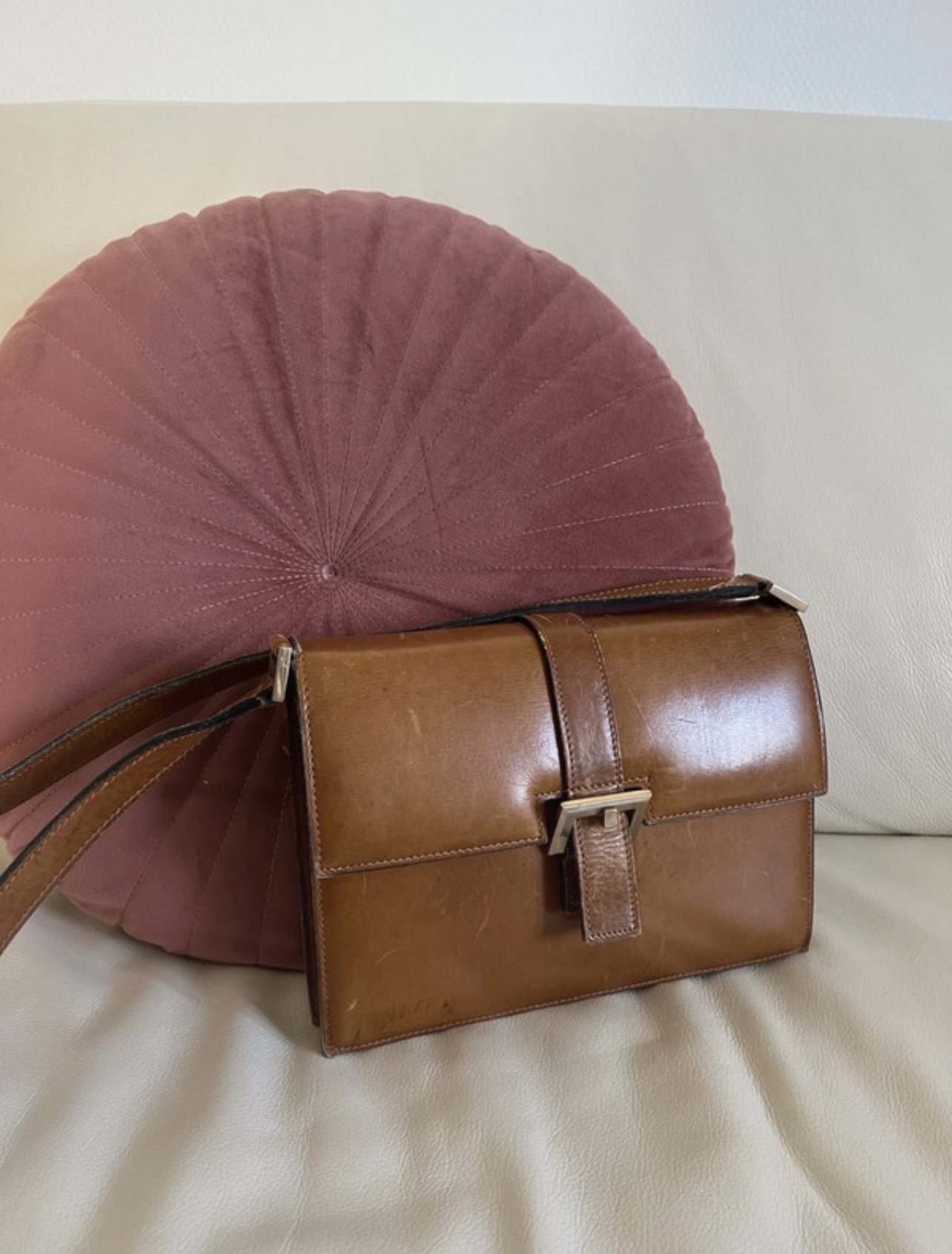 Delvaux Brown Leather Shoulder Bag - Image 9