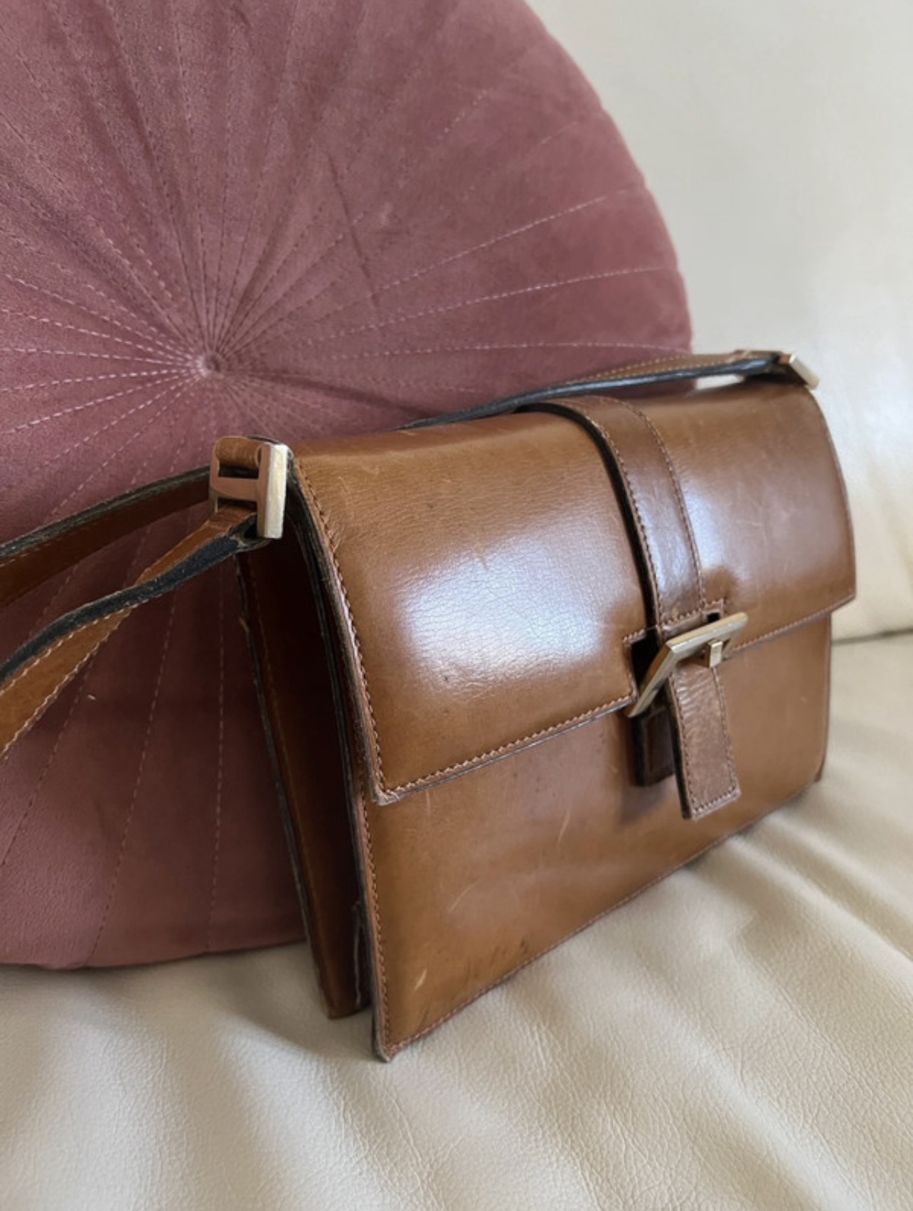 Delvaux Brown Leather Shoulder Bag - Image 3