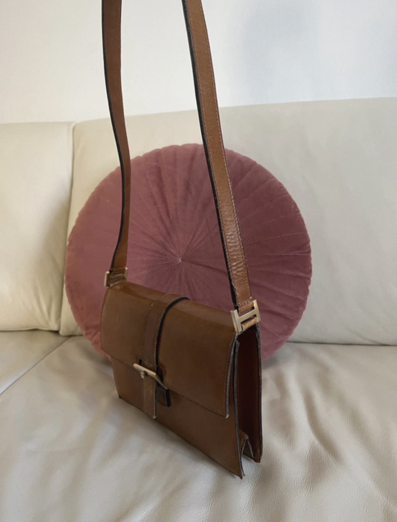 Delvaux Brown Leather Shoulder Bag - Image 6