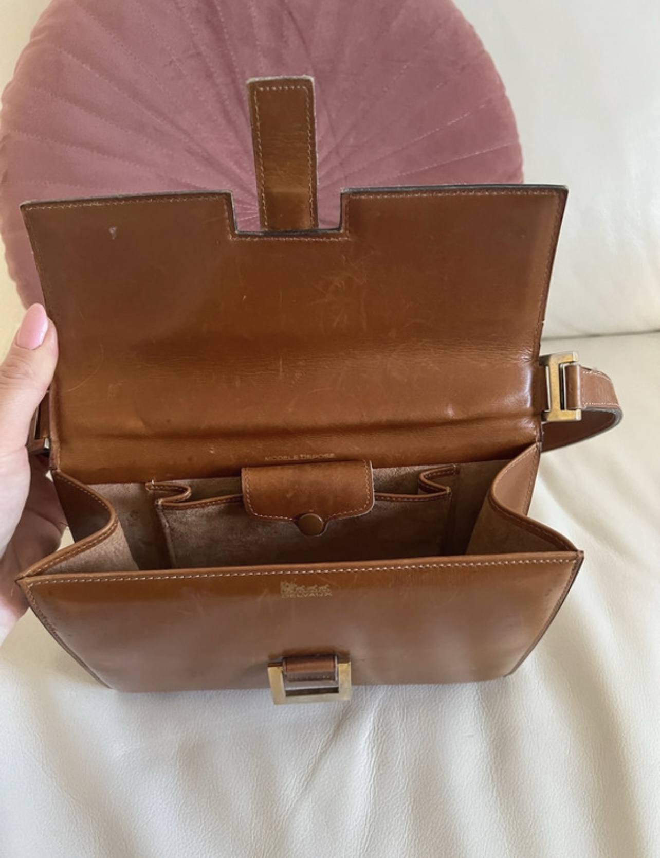 Delvaux Brown Leather Shoulder Bag - Image 5