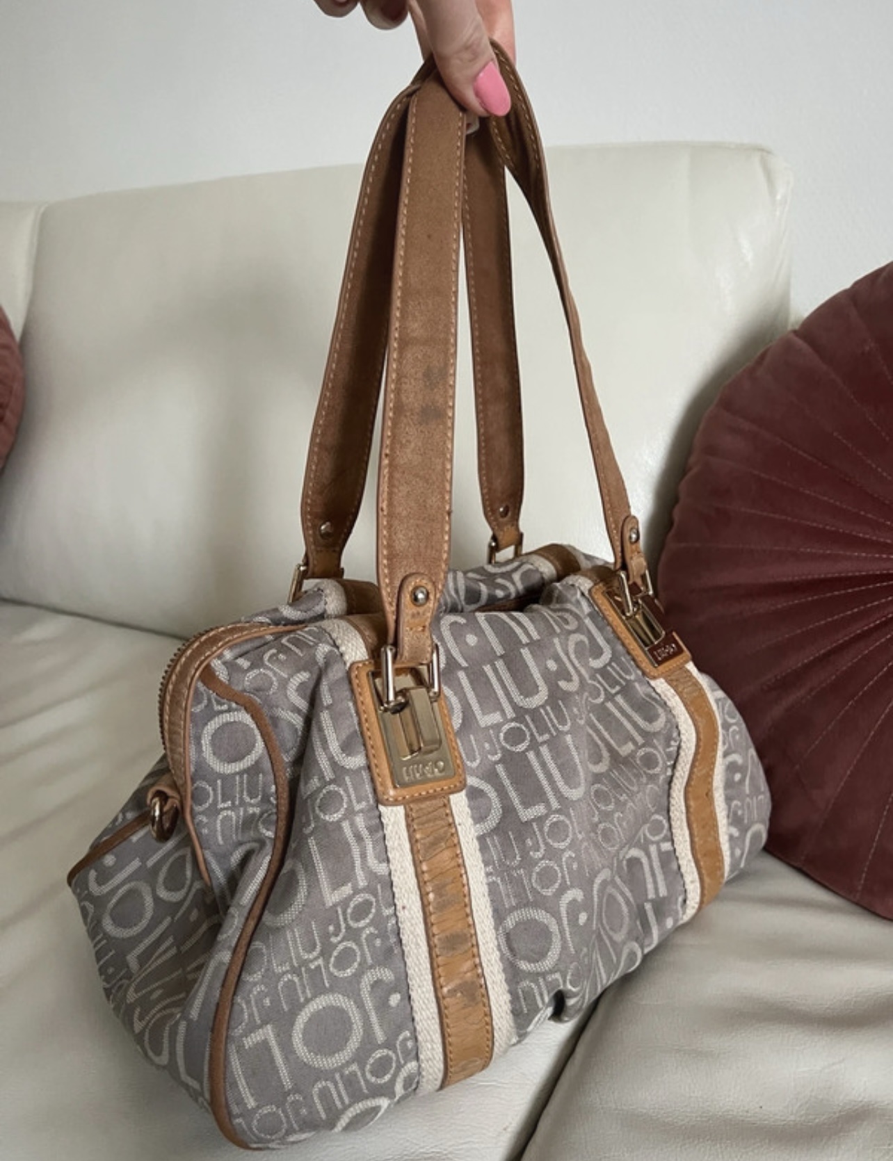 Liu Jo Monogram Shoulder Bag - Brown & Grey - Image 2
