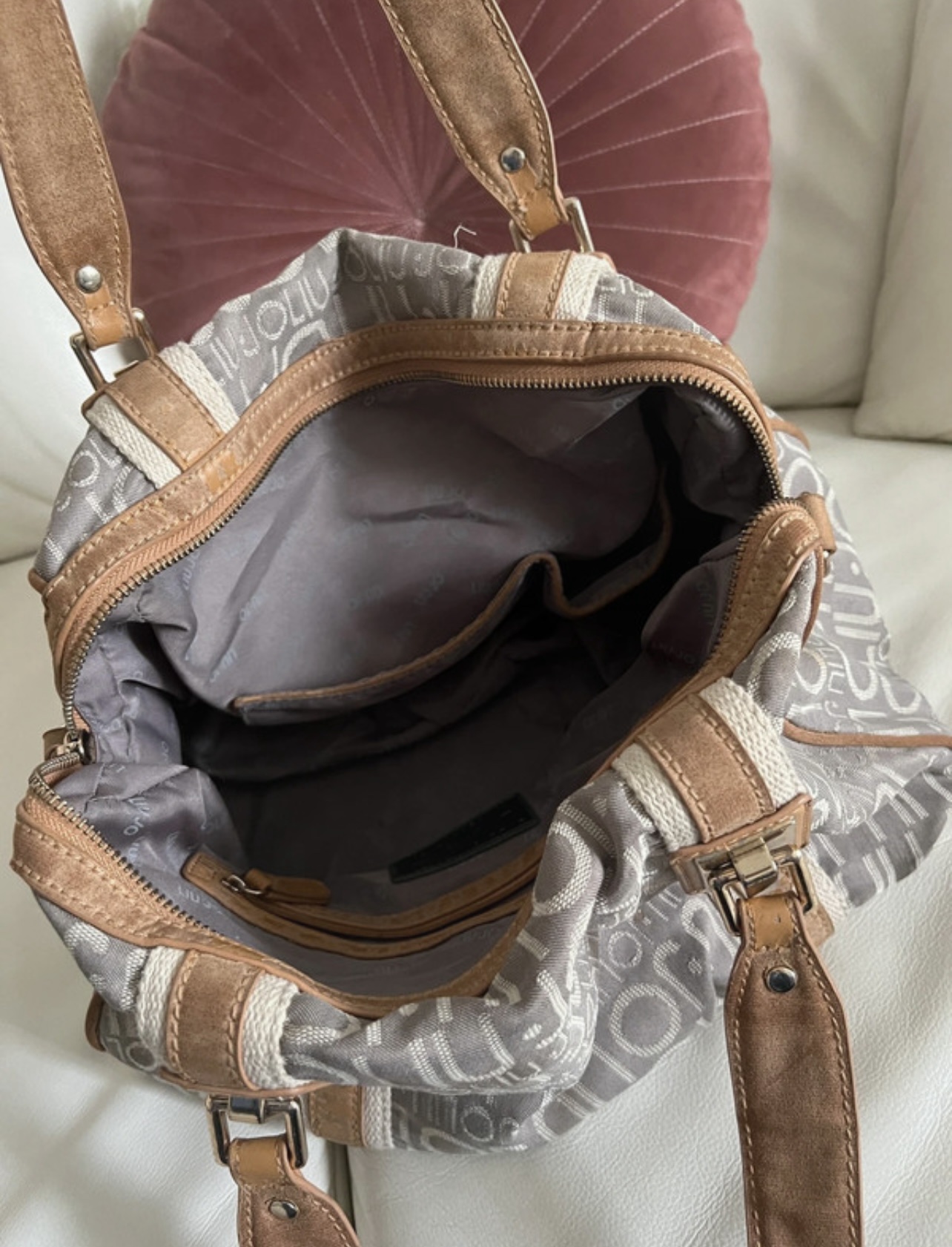 Liu Jo Monogram Shoulder Bag - Brown & Grey - Image 4