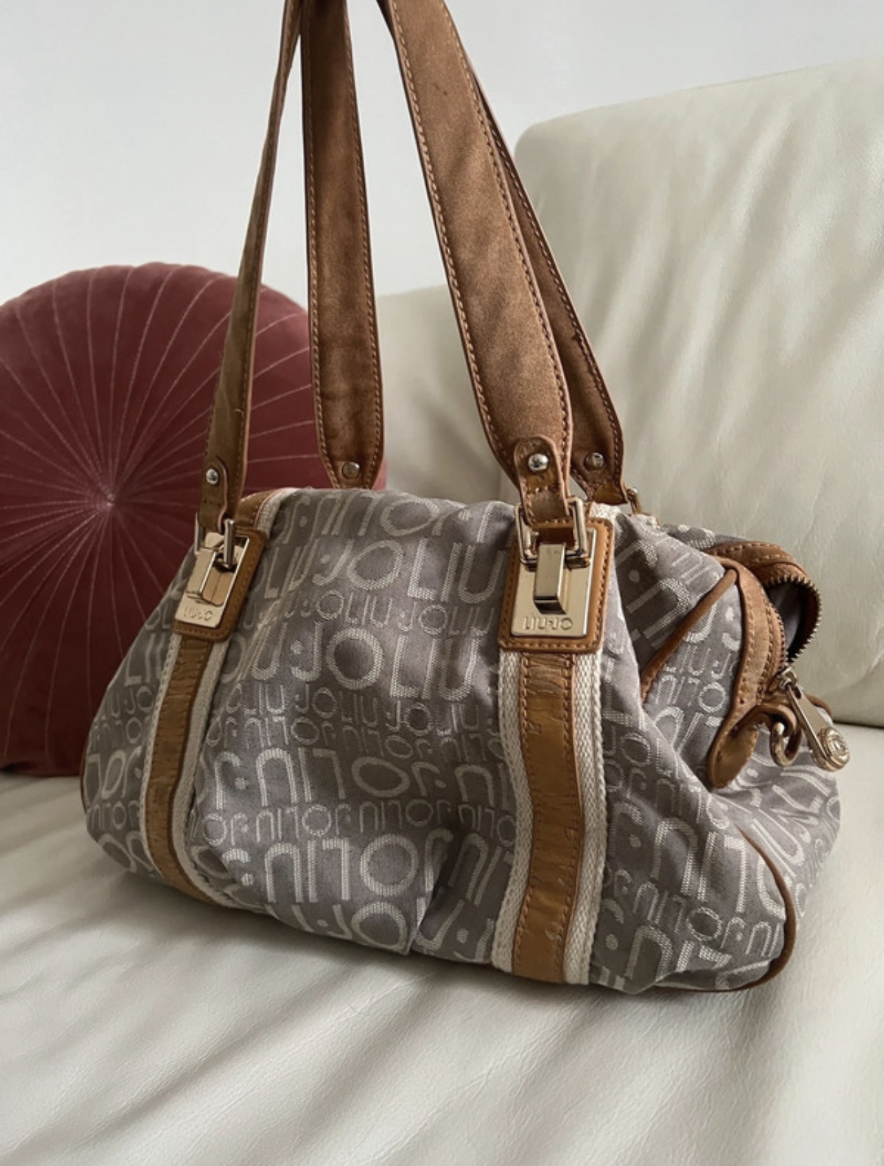 Liu Jo Monogram Shoulder Bag - Brown & Grey - Image 5