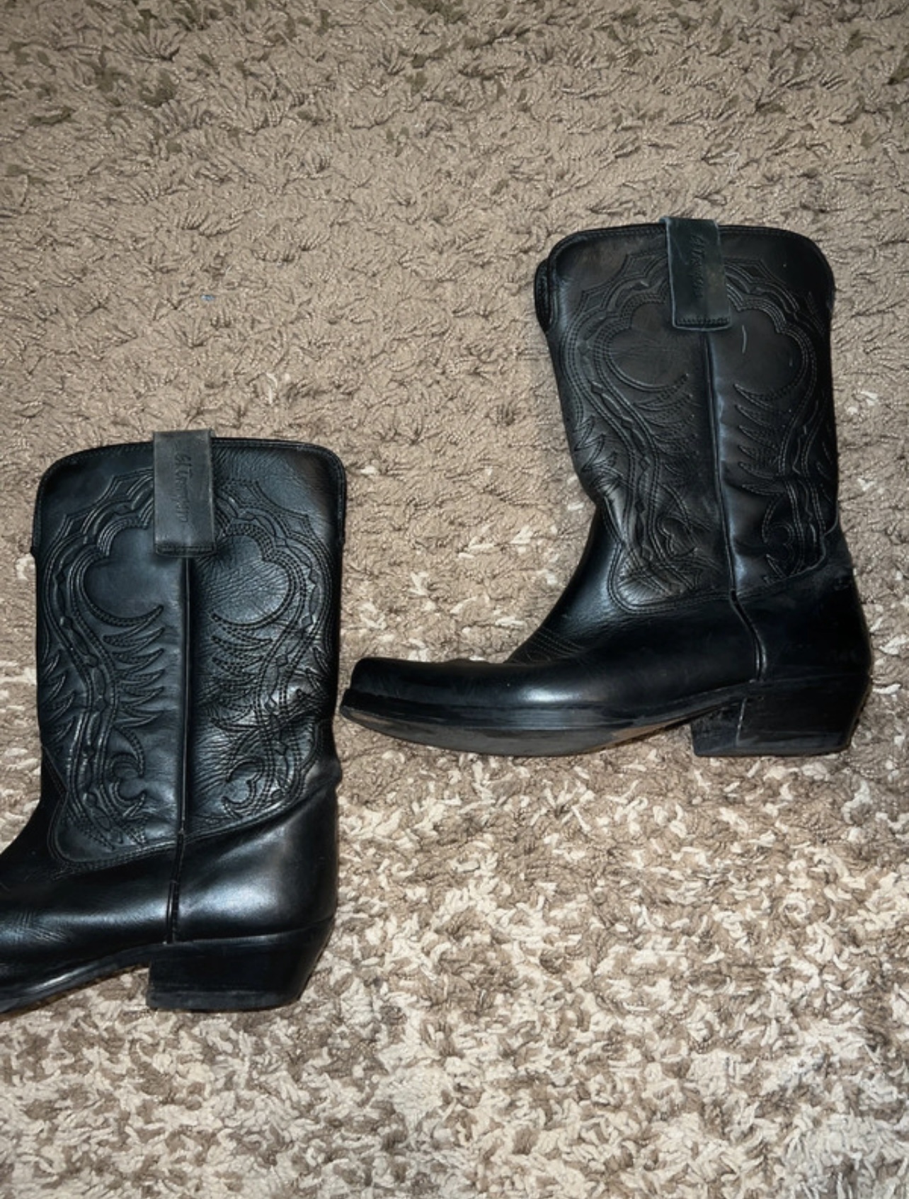 Classic Black Leather Cowboy Boots - Size 42 - Image 4