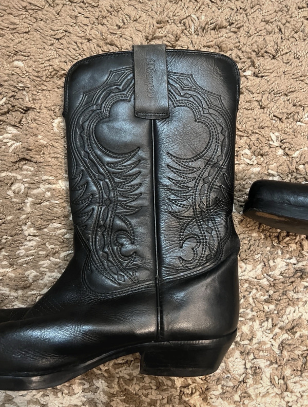 Classic Black Leather Cowboy Boots - Size 42 - Image 5