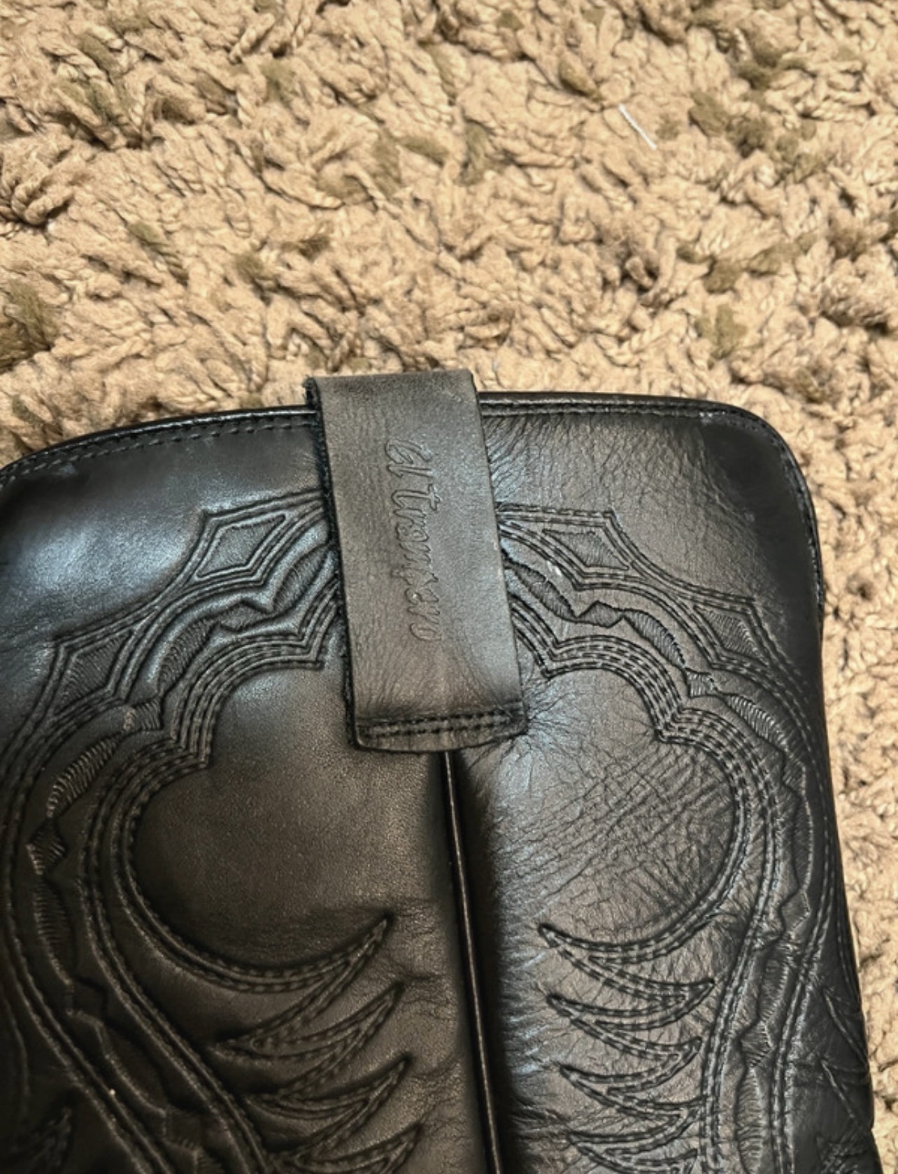 Classic Black Leather Cowboy Boots - Size 42 - Image 6