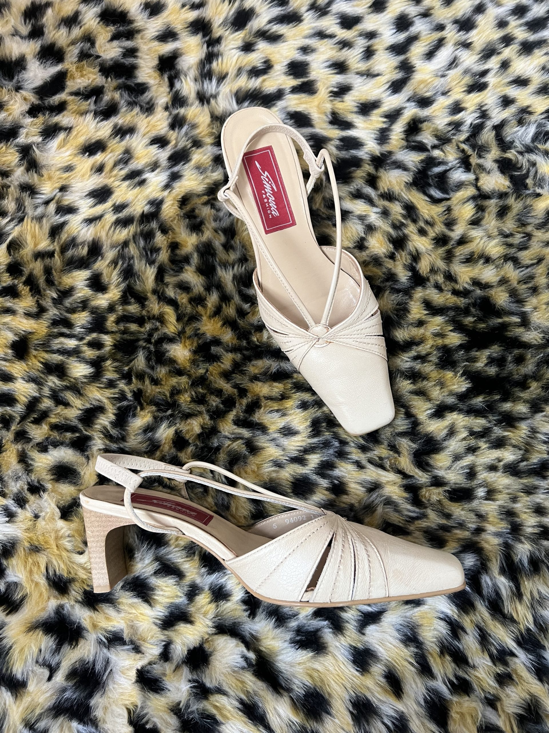 Brand New Cream Pointed-Toe Slingback Kitten Heels – Size 37 - Image 6