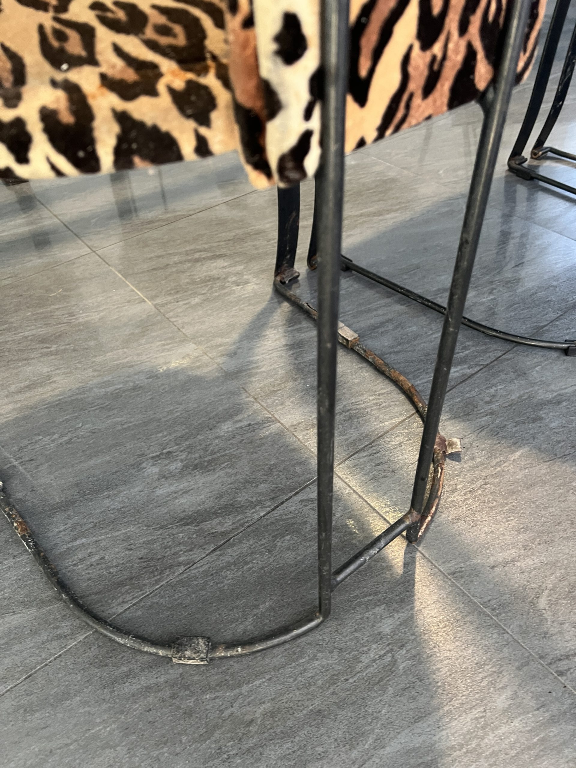 Leopard Print Side Chairs with Black Metal Frames - Image 3