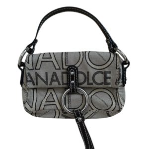 Dolce & Gabbana Logo Print Canvas Shoulder Bag - Grey & Black