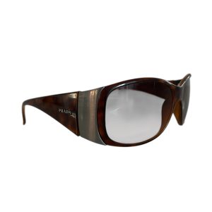 Prada Vintage Shield Sunglasses - Tortoise Shell Frame - Y2K Aesthetic
