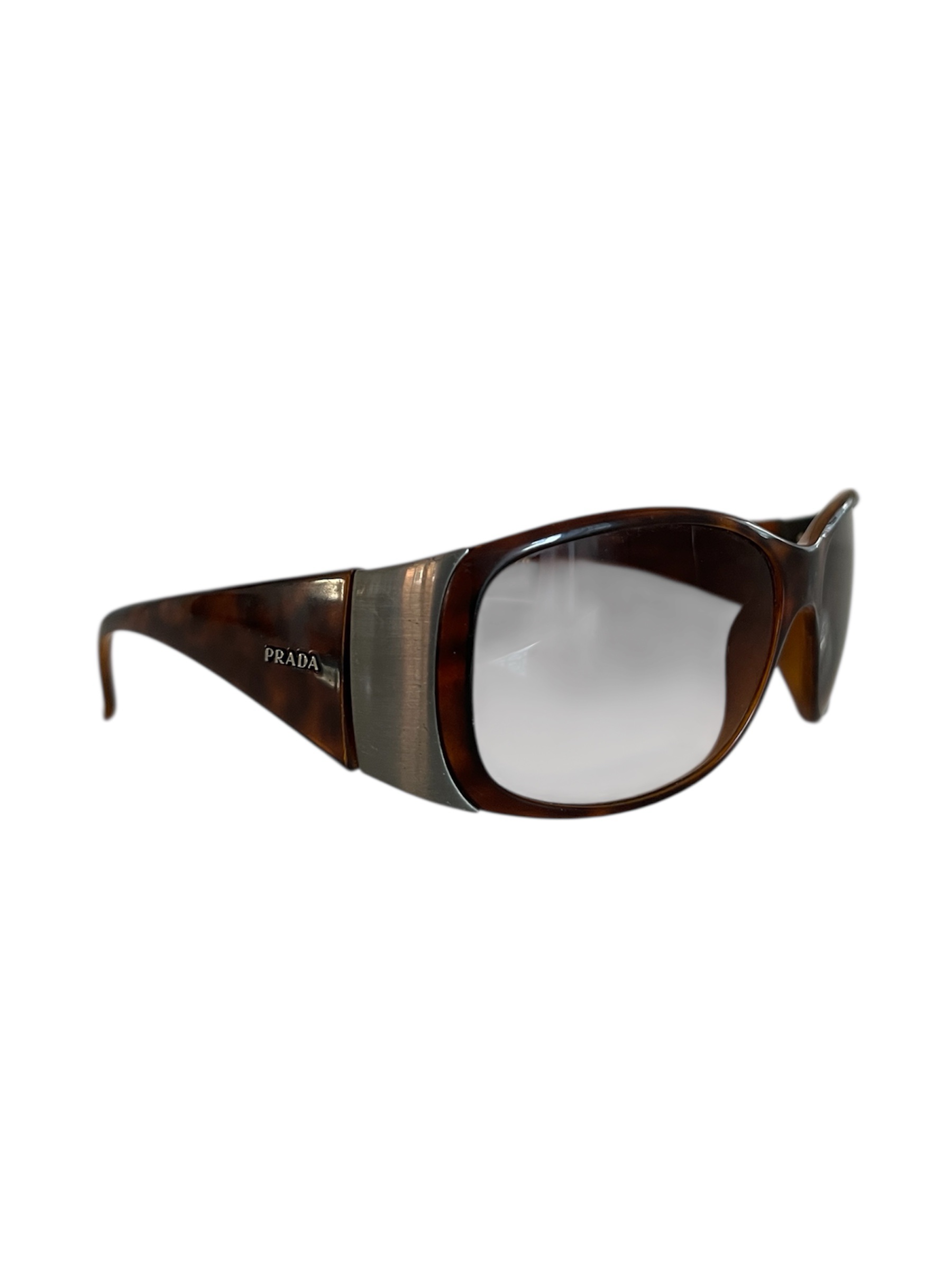 Prada Vintage Shield Sunglasses – Tortoise Shell Frame – Y2K Aesthetic