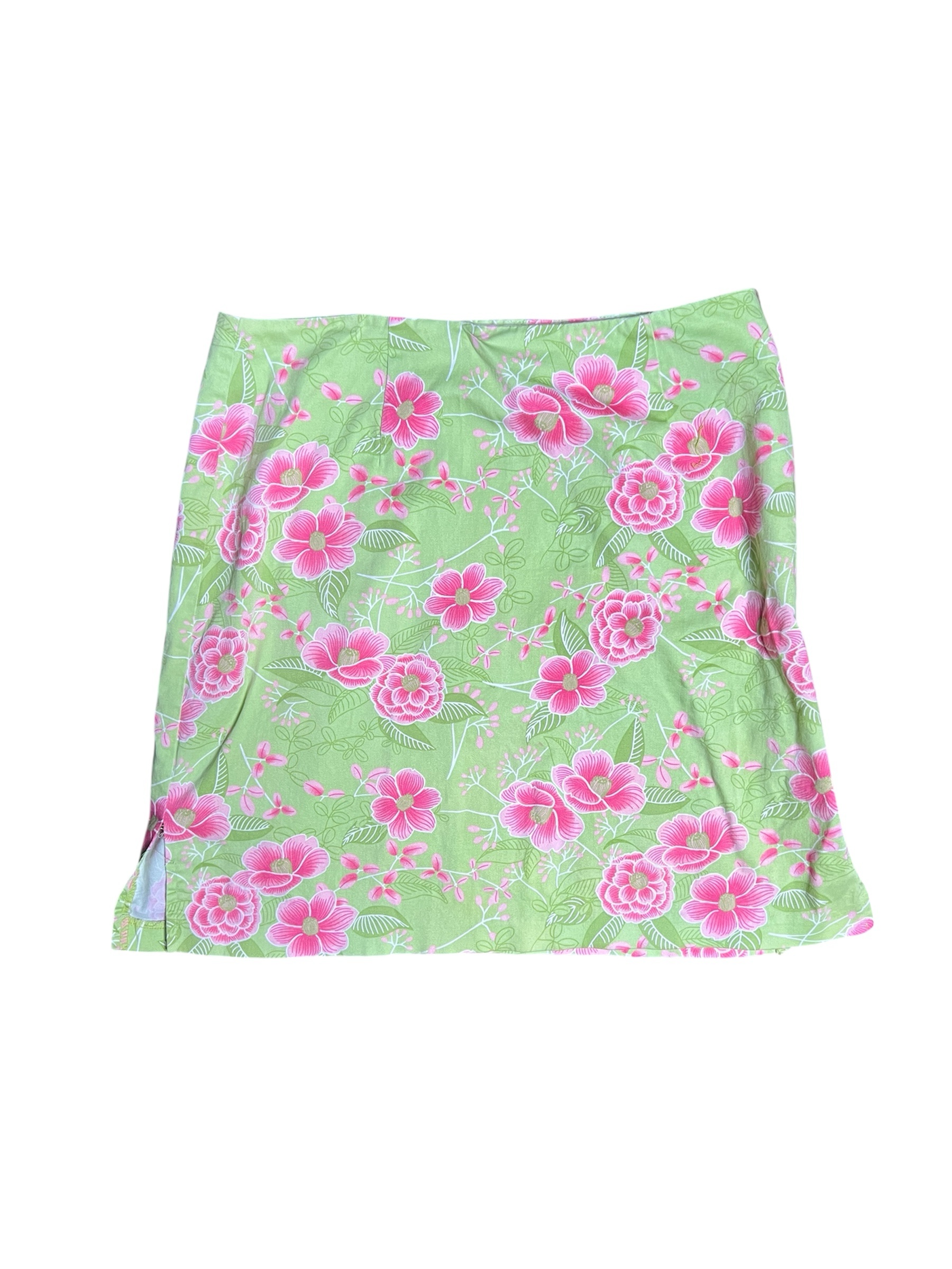 Pastel Green Flower Print Short Skirt – Size Small